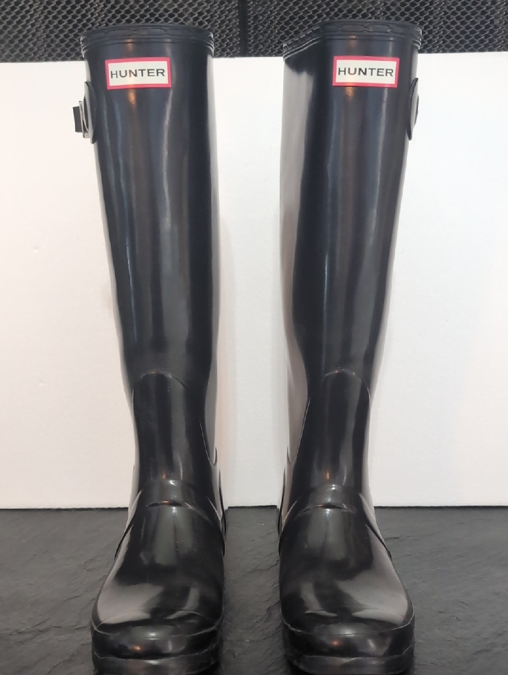 Hunter Classic Tall Black Boots With Boot Inserts Men's Size 8 Women's Size 9